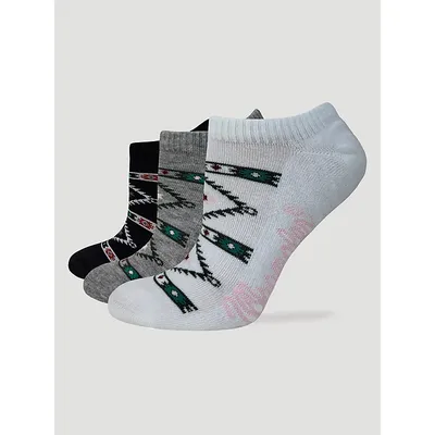 Wrangler Women's Lowcut Southwest Sock 3-Pack Multi Punchy Size One Size