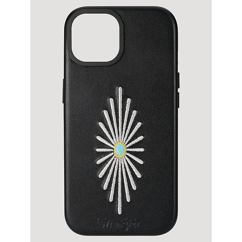 Wrangler Smartphone Leather Embroidery Case Black Size 15