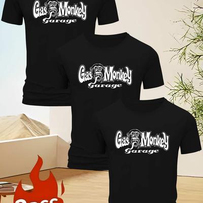 TEMU 3pcs Print T-shirts - Casual Crew Neck, Solid Color, Lightweight Short Sleeve, Adult Pullover - Regular Fit, Tee Shirts Image