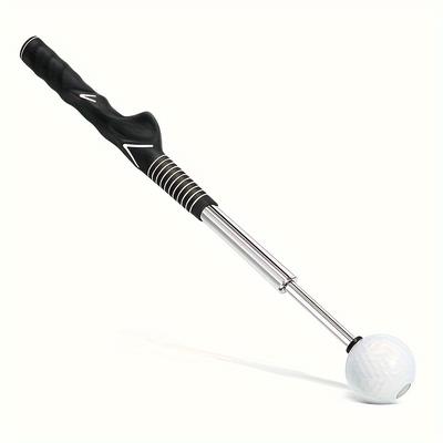 TEMU Golf Swing Practice Trainer With Auxiliary Sound, Telescopic Training Stick For Voice And Swing Posture Assistance, Non-slip Rubber Hand Grip Beginner's Trainer