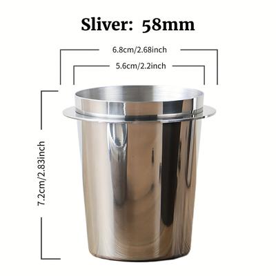 TEMU Teona Stainless Steel Bin - Espresso Machine Powder Cup With Smooth Reflective Surface, Fingerprint-resistant, Fits 51mm/53mm/58mm Espresso Shots, Easy To Clean Image