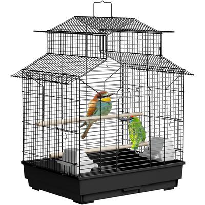 TEMU Portable Bird Cage For Budgies With Perch, Wooden Bar, And Removable Tray – 46x36x62cm Aviary For Budgies And Cockatiels, Pet Birds Image