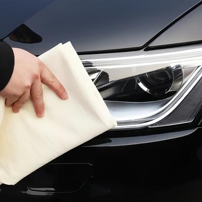 TEMU Quick-dry Deerskin Chamois Towel For Car Wash & Detailing - Ultra-absorbent, Durable & , Soft & Streak-free Cleaning Cloth, Car Cleaning Accessory | Large, Soft Towel | Durable Chamois Image