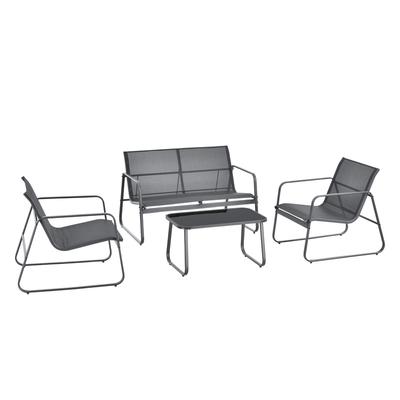 TEMU Garden Furniture Set Seating Group Garden Set 2-seater Bench With Coffee Table In Colors Image