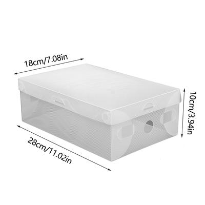 TEMU 20pcs Pp Transparent Shoe Storage Boxes Foldable Shoe Box Dustproof Plastic Storage Box Detachable Shoe Box For Sports Shoe/ Sandal Image