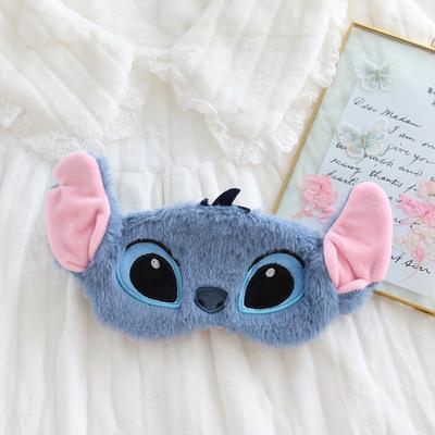 TEMU Sleep Mask - Cute Cartoon Design With Pink Ears, Lightweight & Portable, Travel & , Polyester, No Feathers, No Power Needed, Stitch Travel Essentials Image