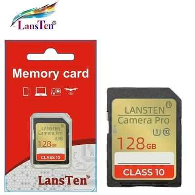 TEMU Lansten Memory Card - 16gb, 32gb, 64gb, 128gb, Class 10, 3d/4k Video Support, For Cameras, Smartphones & More - Without Battery, Camera Card