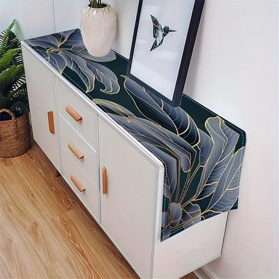 TEMU 1pc, Exquisite Plant Leaf Printed Table Flag, Suitable For Kitchen And Dining Room Decoration, Suitable For Indoor And Outdoor Party, Picnic And Festive Table Setting Image