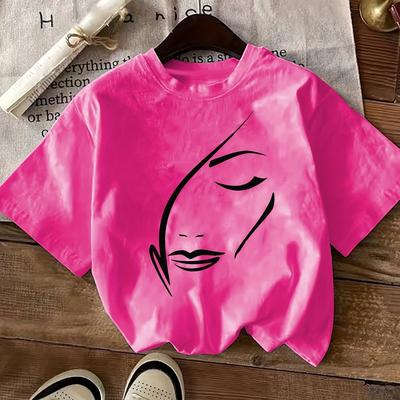 TEMU Festival-themed Letter Print T-shirt, Short-sleeved Round Neck Casual Top, Suitable For Summer And Spring, Women's Size Clothing. Image