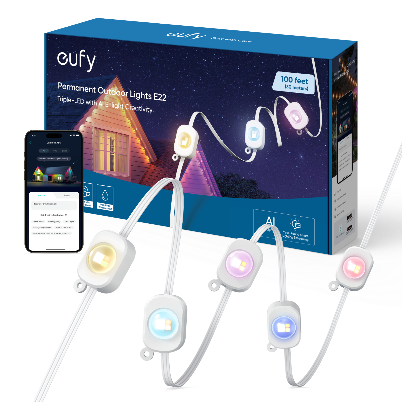 eufy Permanent Outdoor Lights E22, 100 ft 100ft