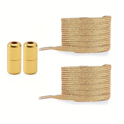 TEMU 1 Pair Of Elastic Shoelaces Golden Rainbow Shoelaces Suitable For Casual Shoes Sports Shoes Image