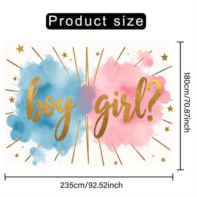 TEMU 1pc Gender-revealing Backdrop Banner Backdrop Photo Wall Decoration For Party Backdrop Environmental Celebration&birthday Anniversary Decoration Durable For Outdoor Indoor Image