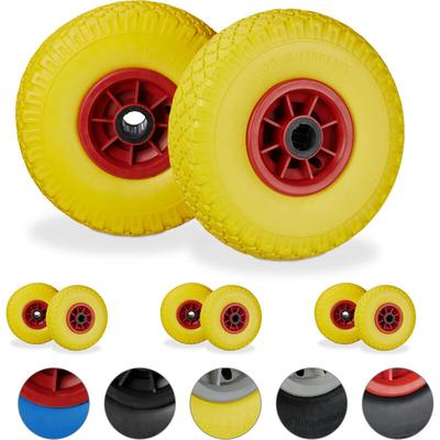8 x Sackkarrenrad im Set, pannensichere 3.00-4' pu Vollgummireifen, 25mm Achse, bis 80 kg, 260x85 Image