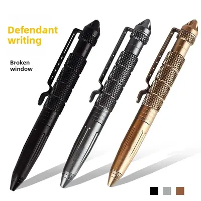 Tactical Self Defense Pen - Tungsten Steel B2 Tip for Outdoor Survival EDC Multi-Tool with Glass Breaker & Writing Function