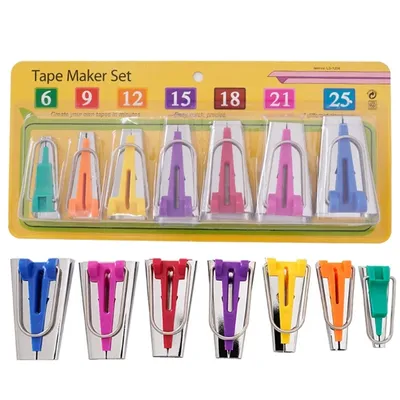 Fabric Bias Tape Maker Tool Sewing Quilting Tool 6mm 9mm 12mm 15mm 18mm 21mm 25mm Tape Maker Tool Set for Sewing New