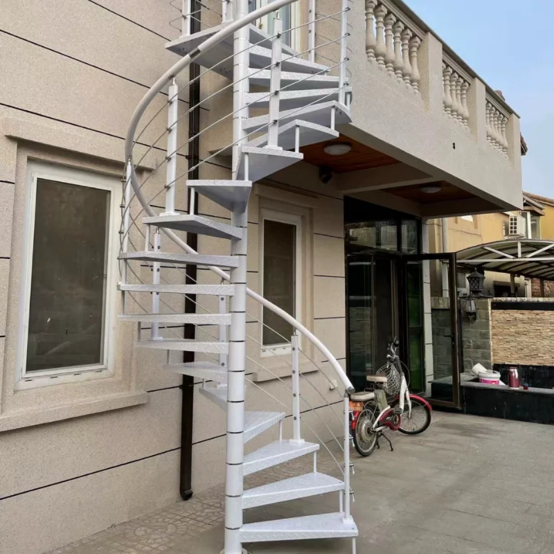 Drehtreppe für den Außenbereich Mittelsäule Außenfeuer schmiedeeiserne, verdickte Treppe Image