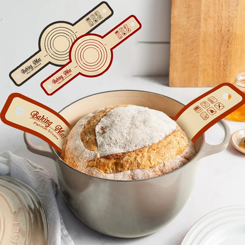 Silikon Back Matte Kneten Pad Brot Sling Mit Langen Griffen Nicht-Stick Teig Matte Pizza Kuchen Teig Maker Küche Toolsbakeware Image
