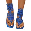 2025 sommer Mode Frauen Blau Schwarz Plus Größe Schuhe für Frauen 36-43 Wohnungen Sandalen Strand