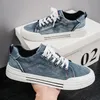 Neue Streetwear-Denim-Turnschuhe für Herren, modisch, zum Binden, Runway-Schuhe, männliche Canvas-Turnschuhe, Hip-Hop-Schuhe, große Größe 47, 48, Jungentrainer