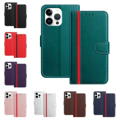 Premium-Leder-Klapphülle für iPhone 16 15 14 Plus 13 12 11 Pro Max Pro Mini für iPhone XR XS MAX 6 7 8 Plus Wallet Case Cover