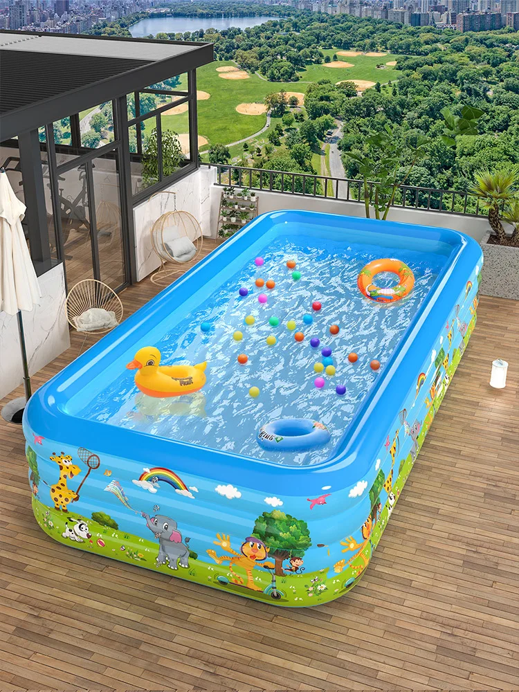 Großer Schutz für den Außenbereich, aufblasbares PVC-Schwimmbecken, Schwimmbecken für Erwachsene, Haushalt, Außenhof, Planschbecken Image