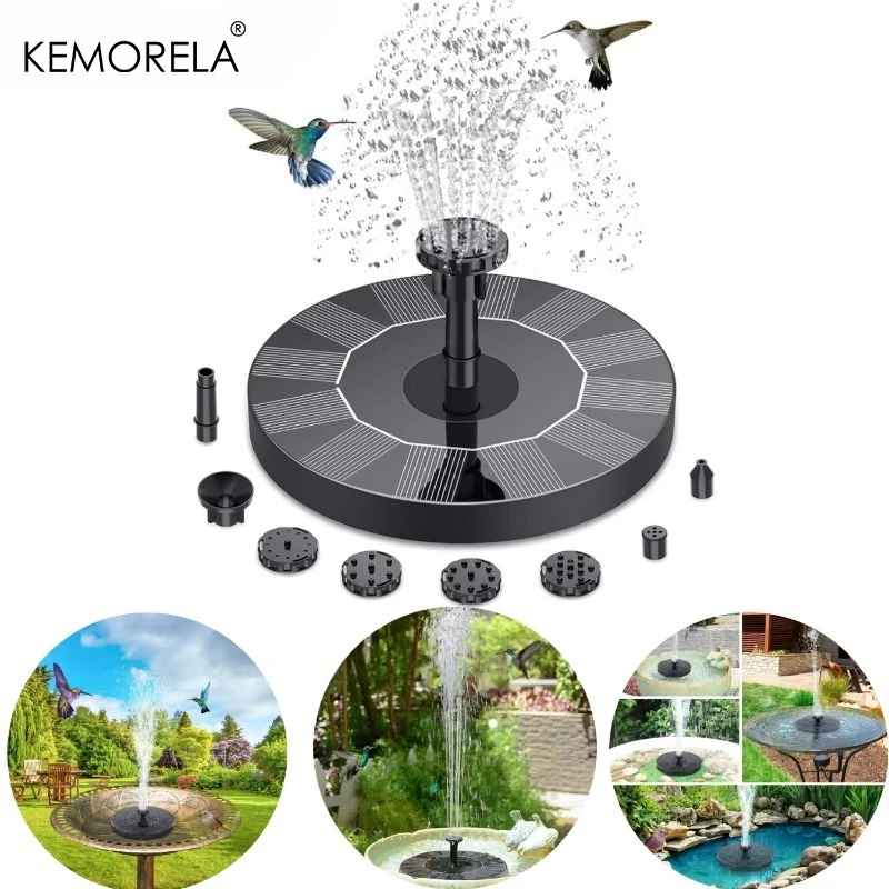 Solar Wasser Brunnen Pool Teich Wasserfall Brunnen Garten Liefert Dekoration Outdoor Neue Mini Solar Powered Brunnen Vogel Bäder Image