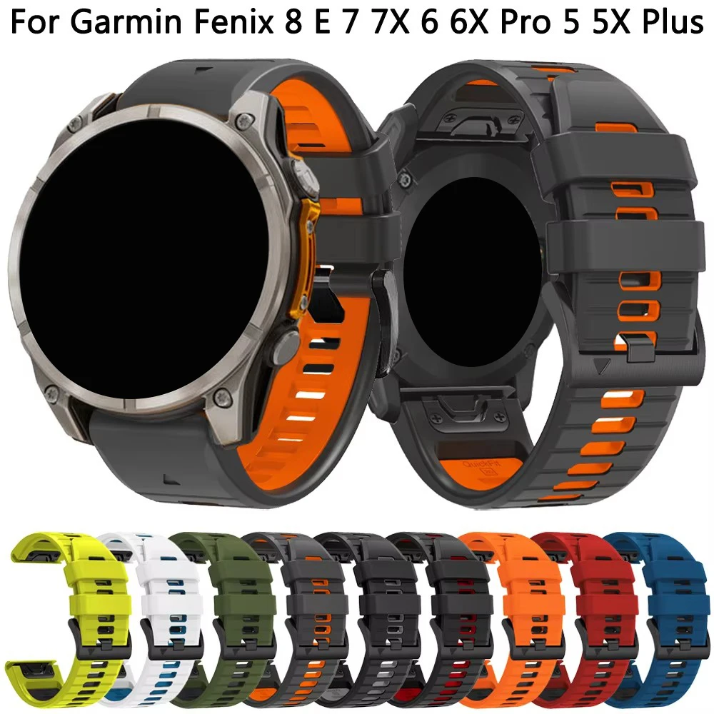 Quickfit 22 mm 26 mm für Garmin Tactix 8–47 mm 7 Pro Delta Descent/Quatix 7 7X 6 6X 5 5X Solararmband Enduro 2 3 Silikonarmband Image