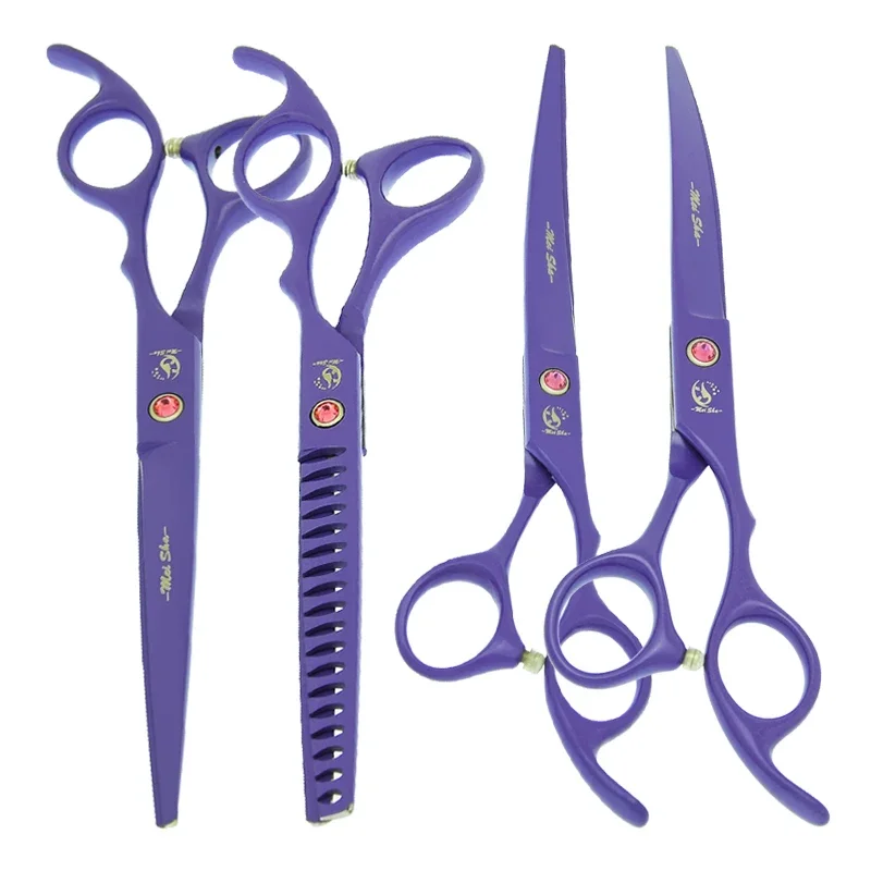 7,0 Zoll Professionelle Haustiere Pflege Schere Schneiden Ausdünnung Gebogene Schere Hund Katze Friseur Tiere Groomer Clippers B0039A Image