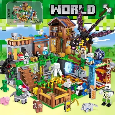 2025 Architektur Dorf Gebäude Bausteine Minifiguren kompatibel Minecraft Kinder Geschenkspielzeug Image