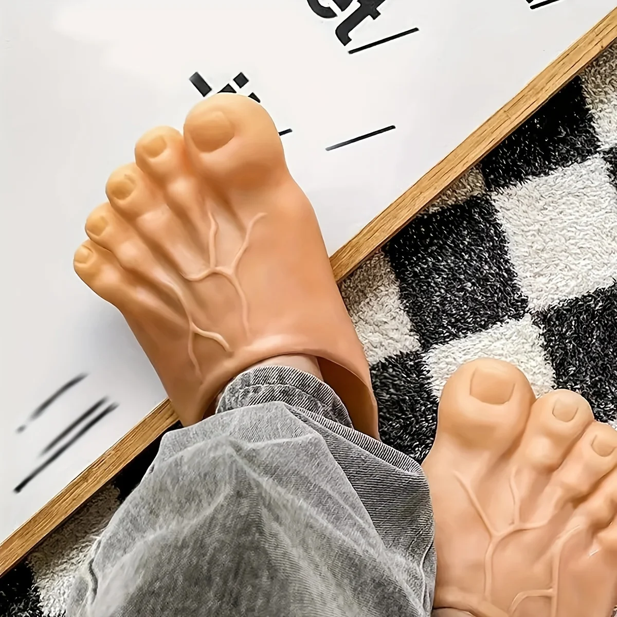 1 Paar lustige und parodierte Hausschuhe, Streichsimulation, Barfußschuhe, Bigfoot-Schuhe, Performance-Schuhe