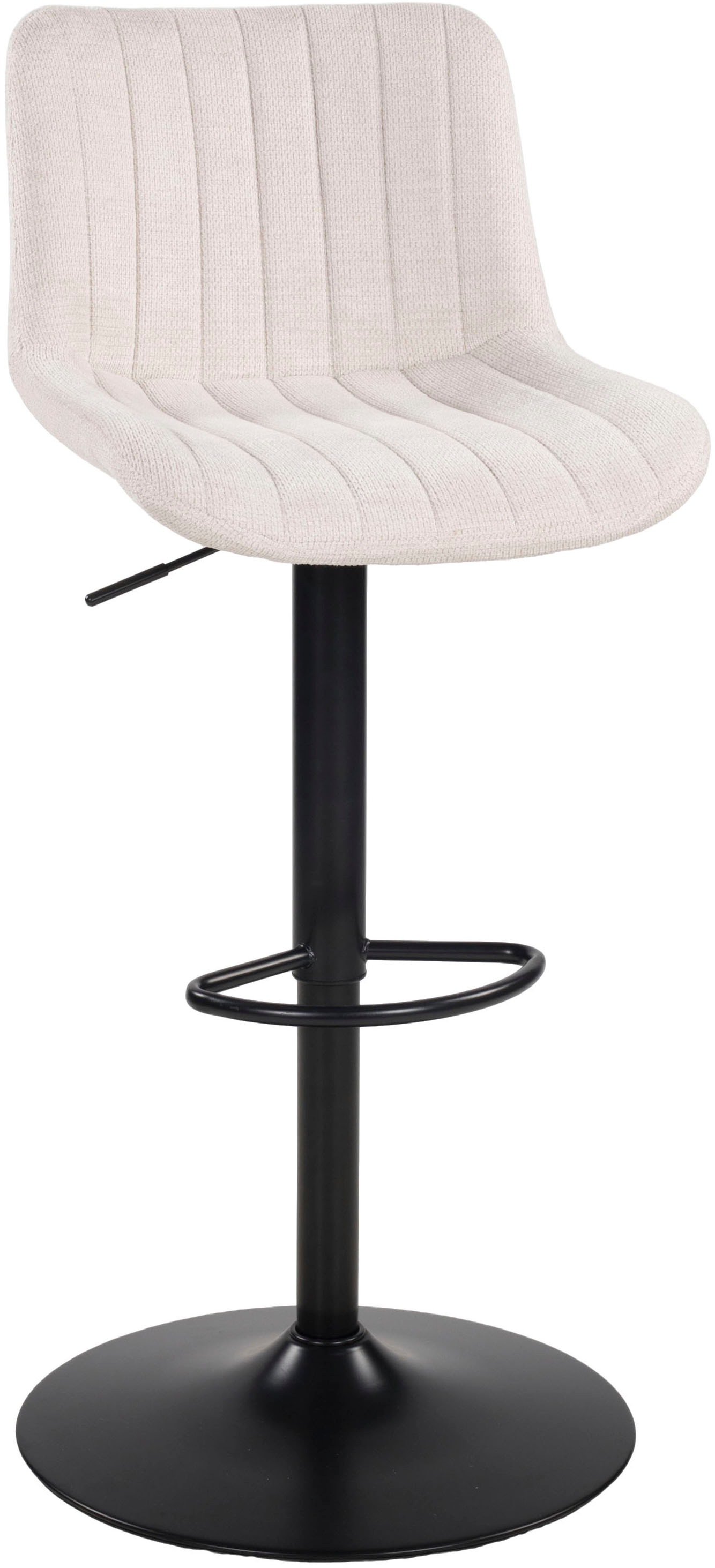 Barhocker DUO COLLECTION "Kelly", beige (creme), B:46cm H:112cm T:51cm, Hocker, Barhocker, inkl. Rückenlehne und Fußstütze, höhenverstellbar, 360 drehbar