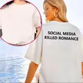 T-shirt vintage per social media Killed Romance T-shirt da uomo/donna con stampa di lettere