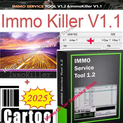 2025 Hot sell ImmoKiller V1.10 New IMMO Off Software v1.1 ECU Programmer IMMO SERVICE TOOL V1.2 Immo Off Software 2 in 1