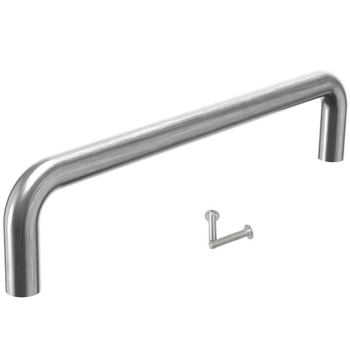 MS Beschläge Edelstahl Möbelgriff Lochabstand 128mm Schrankgriff Bügelgriff rund Ø8mm modern Image