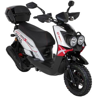 Motorroller GT UNION "PX55 Cross Conzept 125", rot (weiß, rot, schwarz, schwarz), Motorroller & Mofas, 85 km/h, Luftgekühlter Motor, B:75cm H:115cm L:204cm Image