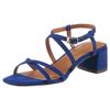 Sandalette TAMARIS, Damen, Gr. 38, blau (royalblau), Textil, unifarben, Veloursleder, elegant, Schuhe, Sommerschuh, Sandale, Blockabsatz, mit feinen Riemchen