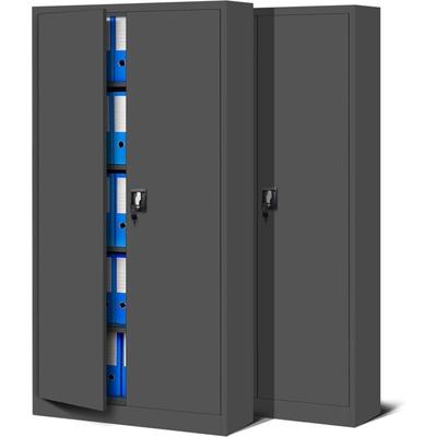 2er Set Aktenschrank C001 Metallschrank Stahlschrank Werkzeugschrank BĂĽroschrank Lagerschrank Image