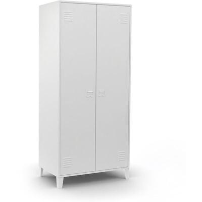Garderobenschrank ester 2 Türen Metall weiß Industriedesign Image