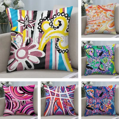 E-EE-Emilio Logo P-Pucci Kissenbezug, kurze Plüsch-Kissenbezüge, Sofa, dekorativ, Geschenk, Zuhause, Image
