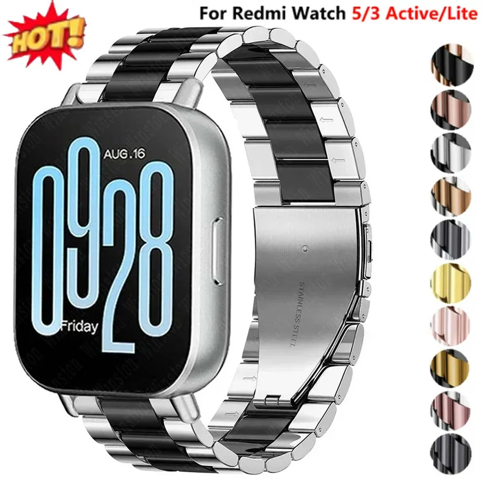 NEUES 22-mm-Armband für Redmi Watch 5 Active/Lite Metal Band für Xiaomi Redmi Watch 3 Active/Lite-Armband Edelstahlarmband Image