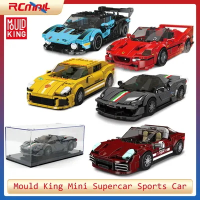 MOULD KING Mini Supercar Sportwagen Modell DIY Puzzle Bausteine Lernspielzeug Roadster Modell Image