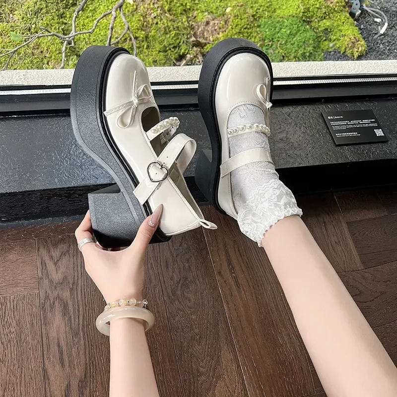 Schwarz Super High Heels Mary Jane Schuhe Frauen 2025Goth Chunky Plattform Pumpen Frau Plus Größe Knöchel Schnalle Party Lolita schuhe