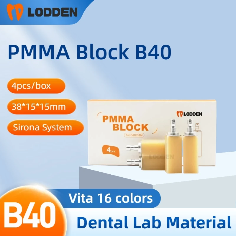 4 teile/schachtel Lodden Dental PMMA Block Sirona CEREC B40 VITA 16 Farben Zahnmedizin Harz Block Labor Liefert Zahnarzt Materialien Image