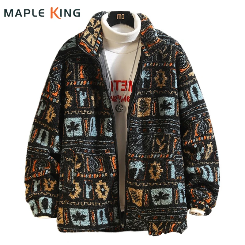 Winter Warme Lammwolle Jacke für Männer Frauen Große Größe Zipper Lose Fit Outwear 2025, Koreanische Mode Hip Hop Mäntel Verdickte Jacken