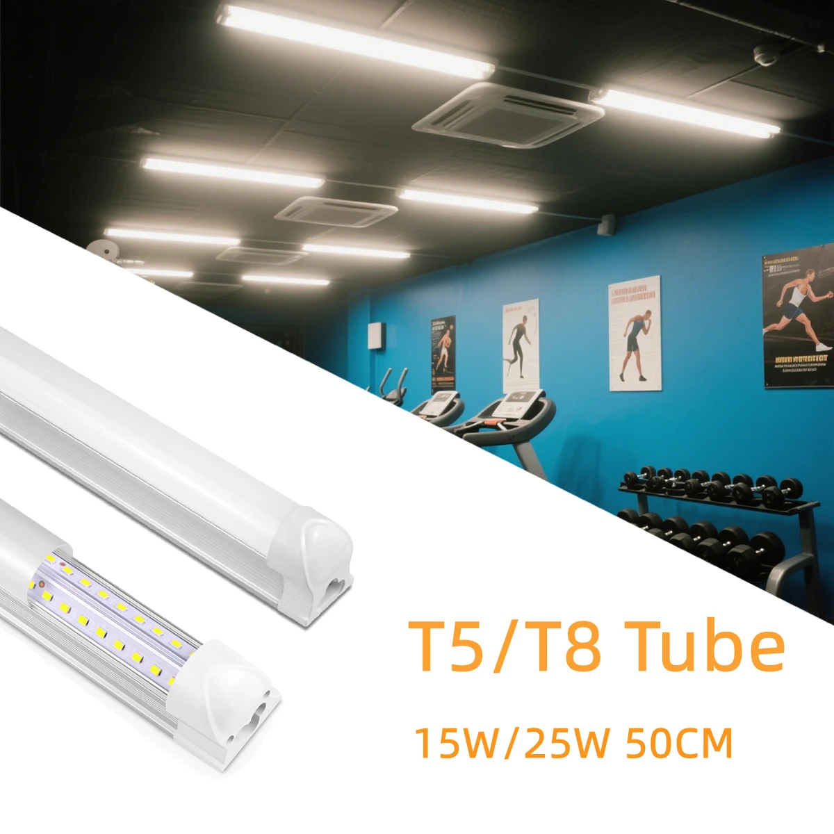 1–6 Stück LED-Lichtleiste, T5, 15 W/T8, 25 W, Röhre, 50 cm, hohe Lumen, Leuchtstofflampe für Geschäfte, Hotels, Ausstellungshallen, Beleuchtung 110 V, 220 V