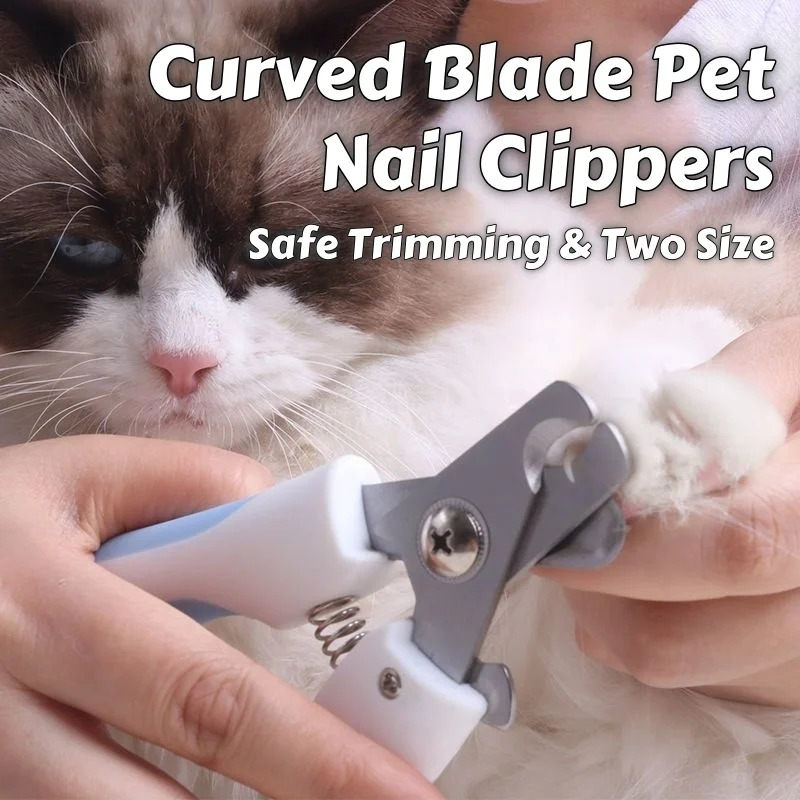 Haustier-Nagelknipser mit gebogener Klinge – große und kleine Größen mit bequemem Griff, sicheres Trimmwerkzeug für die Pflege von großen Hunden und Katzen Image