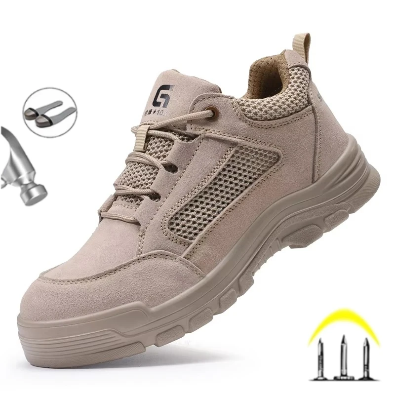 Mode 2025, Kunststoffkappe, Sommer, atmungsaktiv, Arbeitsschuhe, Verbundkappe, unzerstörbar, Arbeitssicherheitsstiefel, Turnschuhe, Herrenschuhe Image