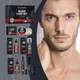 East Moon 1set Men Sandalwood Beard Care Set Moisturizing Balm Nourishing Beards Repair Frizz Moustache Growth Styling Beard Set