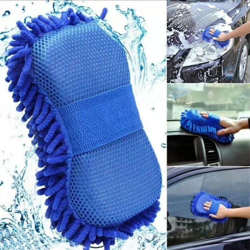 Autowaschhandschuh, Premium-Chenille-Mikrofaser-Waschschwamm, kratzfreier, extrem saugfähiger Reinigungshandschuh, Schwammwaschwerkzeuge Image
