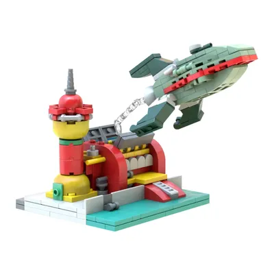 MOC Futurama Animation Planet Express Modell Bausteine Stadt Technik Station DIY Raumschiff Ziegel Image